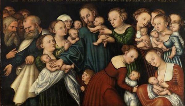 Christ And The Children Oil Painting by Lucas Cranach the Elder