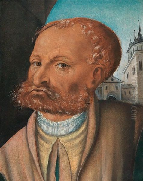 Portrait Of A Bearded Man Oil Painting by Lucas The Younger Cranach
