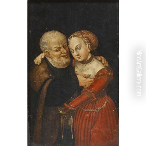 Der Verliebte Alte Oil Painting by Lucas The Younger Cranach