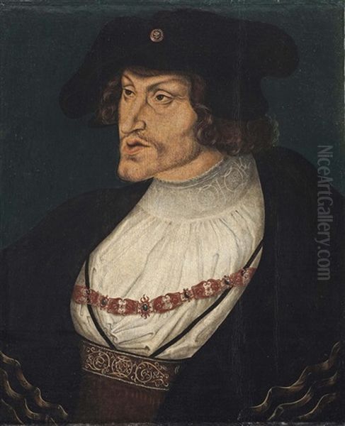 Portrait Of Charles V Oil Painting by Lucas The Younger Cranach