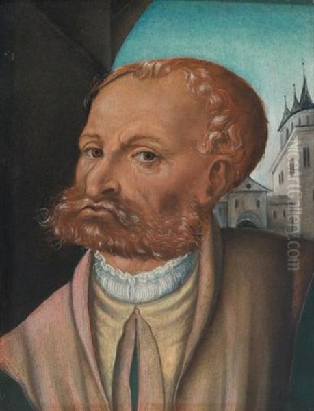 Portrait Of A Bearded Man Oil Painting by Lucas The Younger Cranach