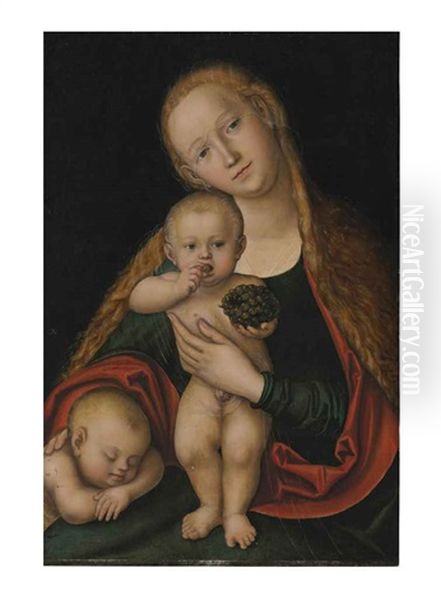 The Virgin And Child With Infant Saint John The Baptist Sleeping Oil Painting by Lucas The Younger Cranach