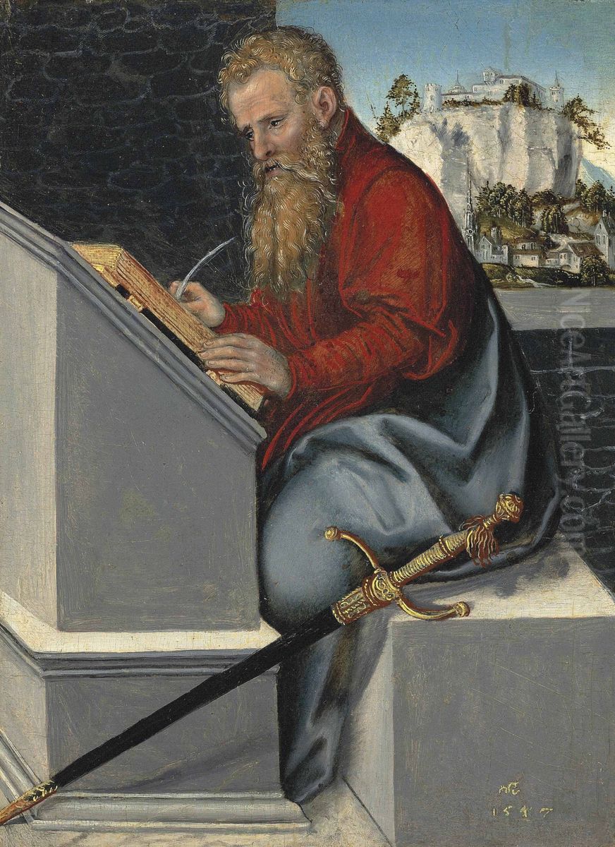 Saint Paul In His Study Oil Painting by Lucas The Younger Cranach