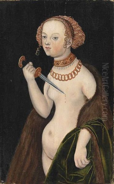 Lucretia Oil Painting by Lucas The Younger Cranach