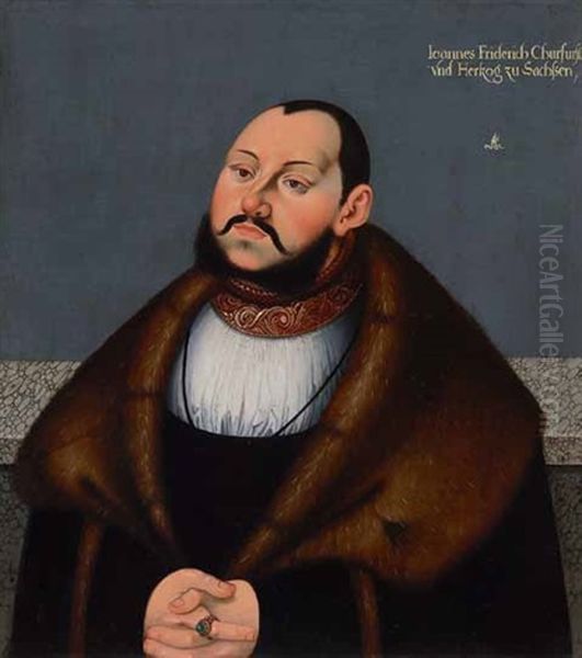 Brustportrat Des Kurfursten Johann Friedrich Von Sachsen, Genannt Der Grosmutige Oil Painting by Lucas The Younger Cranach