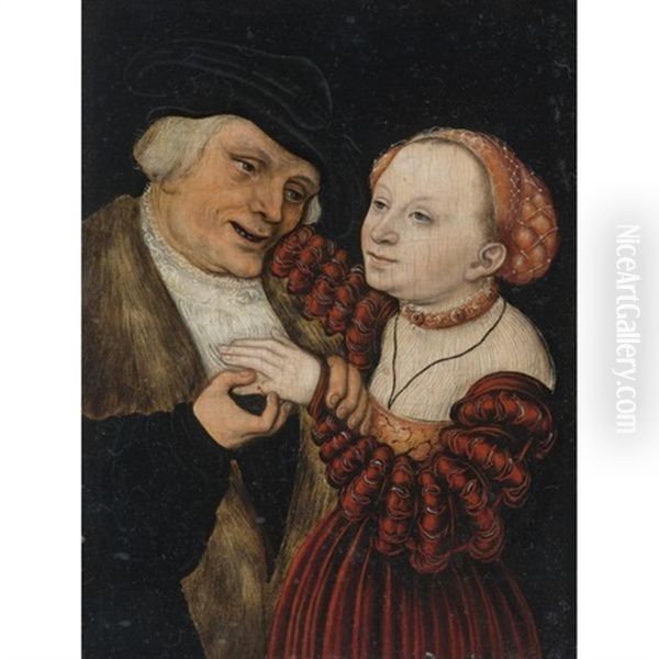 The Ill-matched Lovers Oil Painting by Lucas The Younger Cranach