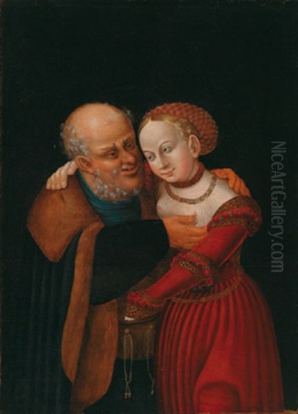Das Ungleiche Paar Oil Painting by Lucas The Younger Cranach
