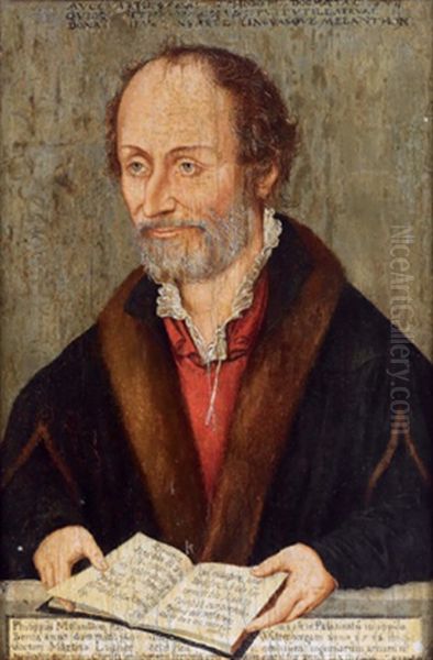 Bildnis Des Humanisten Philipp Melanchthon Oil Painting by Lucas The Younger Cranach