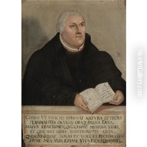 Portrait Of Martin Luther Oil Painting by Lucas The Younger Cranach