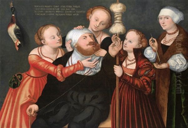 Herkules Bei Omphale Oil Painting by Lucas The Younger Cranach