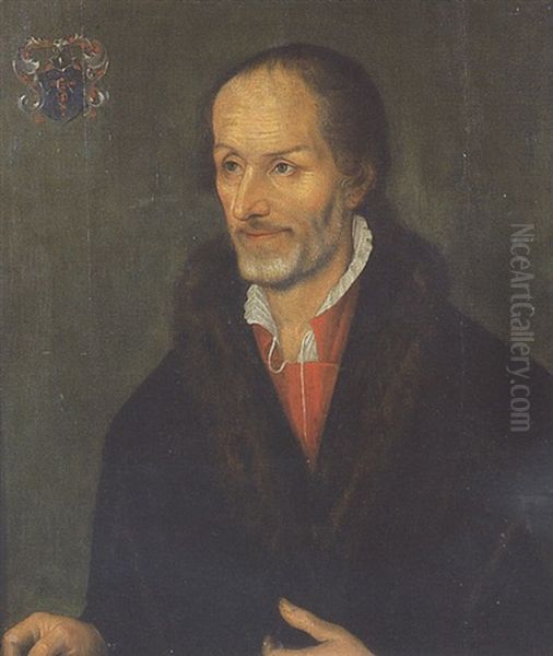 Portrait De Philipp Schwarzerd Dit Melanchton Oil Painting by Lucas The Younger Cranach