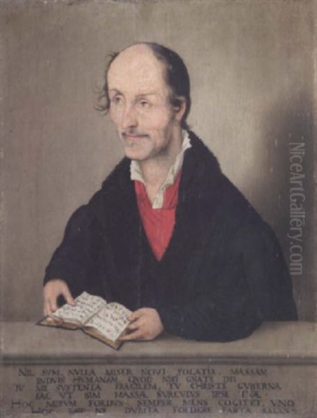 Portrat Des Philipp Melanchthon Oil Painting by Lucas The Younger Cranach