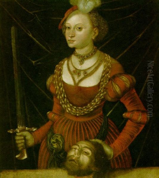 Judith With The Head Of Holofernes Oil Painting by Lucas The Younger Cranach