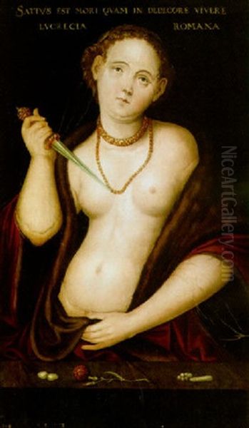 Lucretia Oil Painting by Lucas The Younger Cranach