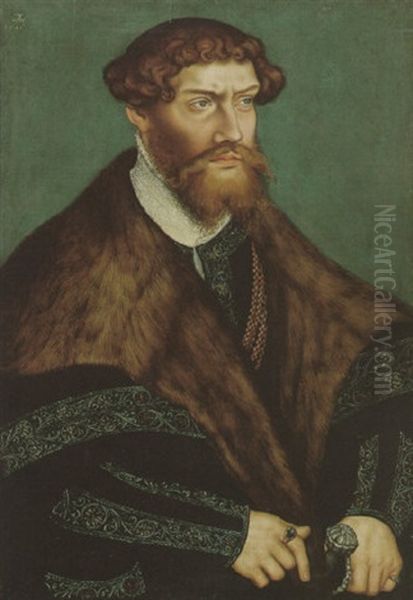 Bildnis Von Philippe I, Herzog Von Pommern Oil Painting by Lucas The Younger Cranach