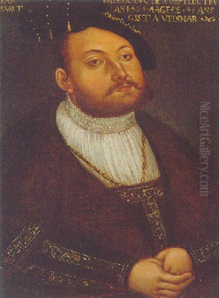 Portrait Of Johann Friedrich, Elector Of Saxony Oil Painting by Lucas The Younger Cranach