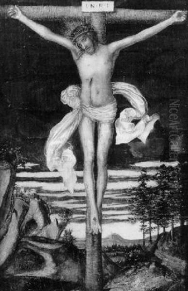 Jesus Am Kreuz Oil Painting by Lucas The Younger Cranach