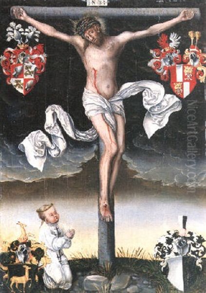 Christus Am Kreuz Oil Painting by Lucas The Younger Cranach