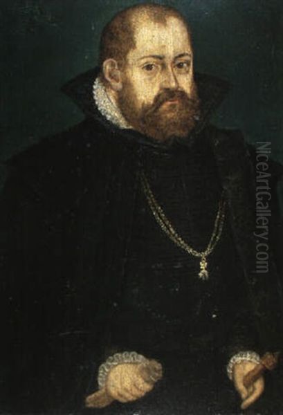 Halbfiguren-portrait Des Herzog Albrecht Von Bayern Oil Painting by Lucas The Younger Cranach