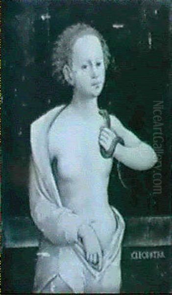 Lucrece & Cleopatra (a Pair) Oil Painting by Lucas The Younger Cranach