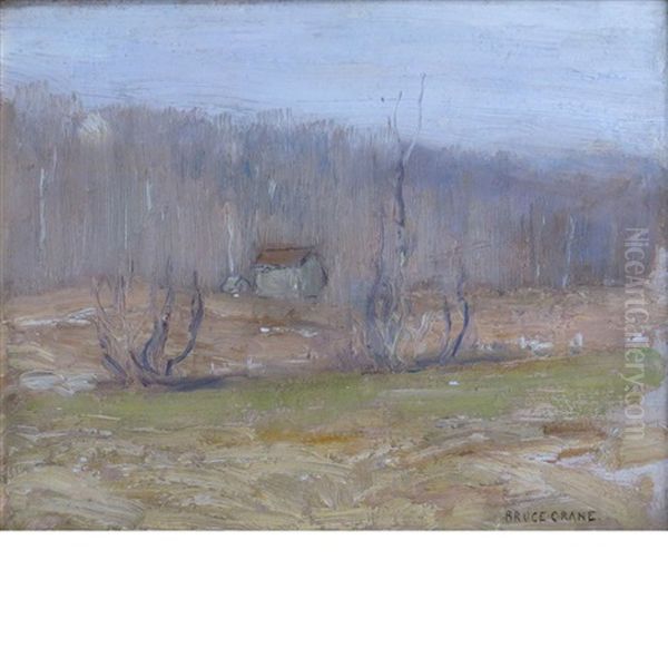 House In Field, West Lawrence Park, Bronxville Oil Painting by Bruce Crane