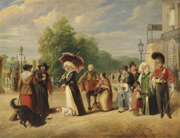 Hyde Park Corner With The Duke Of Wellington's Regiment Oil Painting by Charles Cranmer
