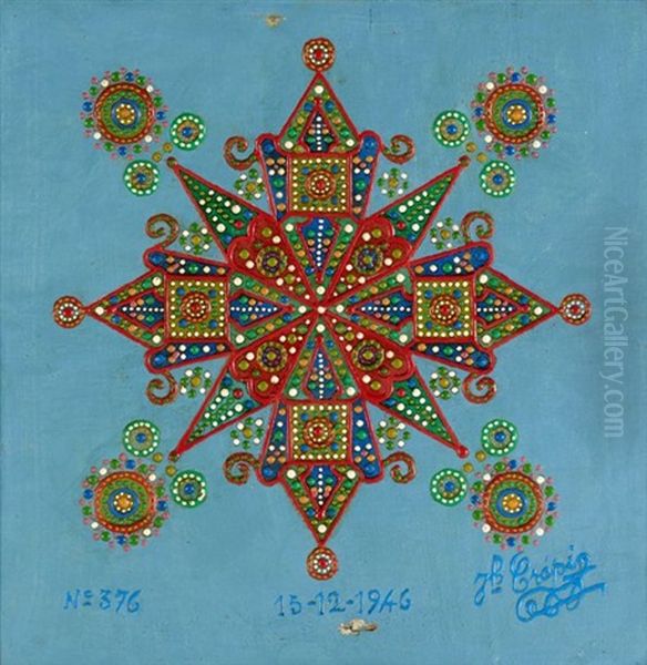 Tableau No. 376, 1946 Oil Painting by Fleury Joseph Crepin