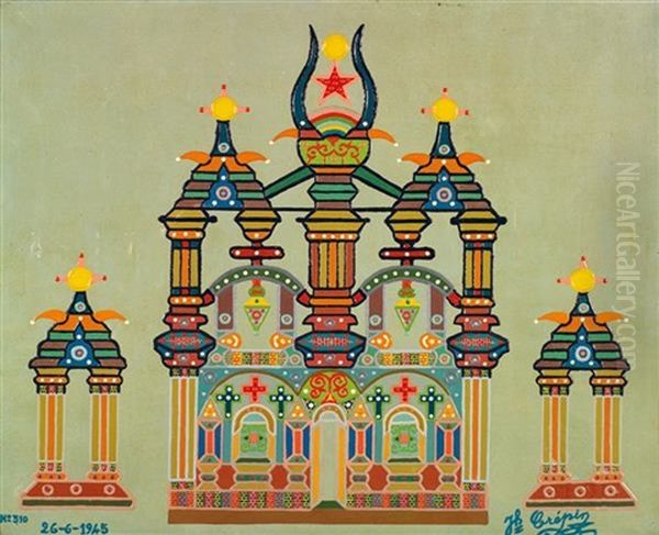 Composition Mediumnique Oil Painting by Fleury Joseph Crepin