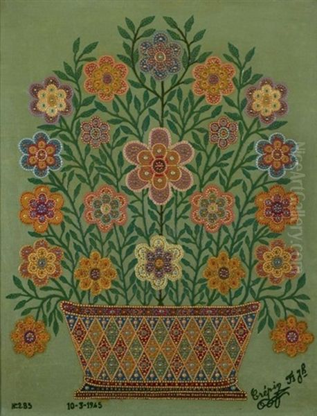 Bouquet Oil Painting by Fleury Joseph Crepin