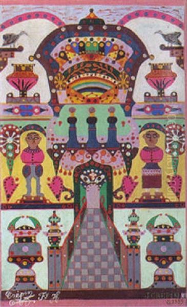 Temple, No.13 Oil Painting by Fleury Joseph Crepin