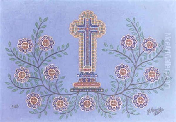 La Croix Oil Painting by Fleury Joseph Crepin