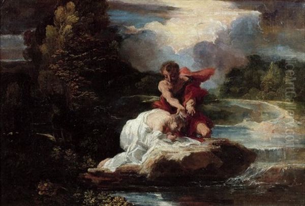 Le Bapteme Du Christ Oil Painting by Pierre-Louis Cretey