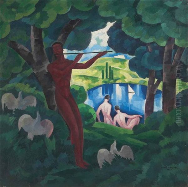 Bathers Oil Painting by Rene Crevel