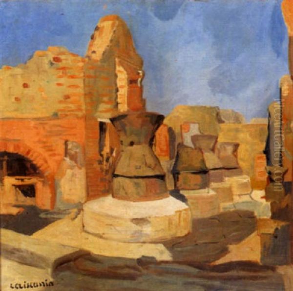 Pompei, Le Mole Oil Painting by Luigi Crisconio