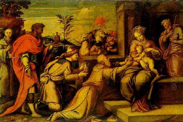 L'adorazione Dei Magi Oil Painting by Giovanni Filippo Criscuolo