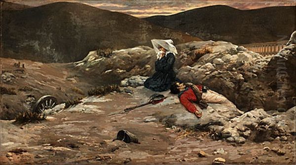 Sarad Soldat Oil Painting by Pasquale Liotta Cristaldi