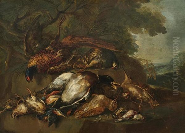 Stillleben Mit Vogeln Oil Painting by Angelo Maria (Crivellone) Crivelli