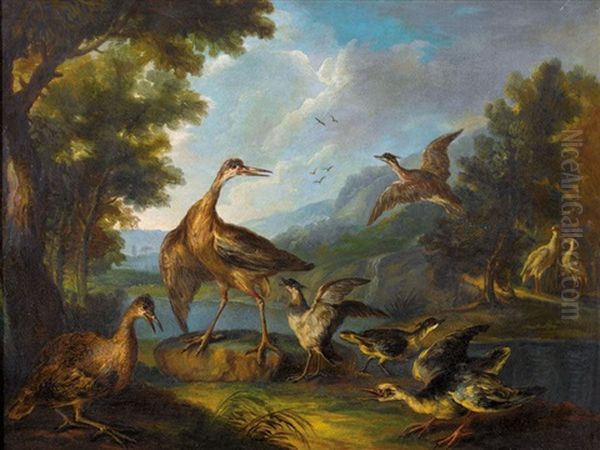 Weite Landschaften Mit Vogeln (pair) Oil Painting by Giovanni (Crivellino) Crivelli