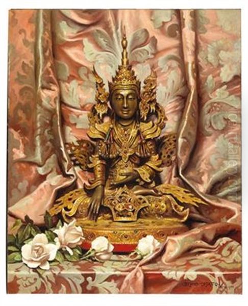 Buddha Oil Painting by Bruno Croatto