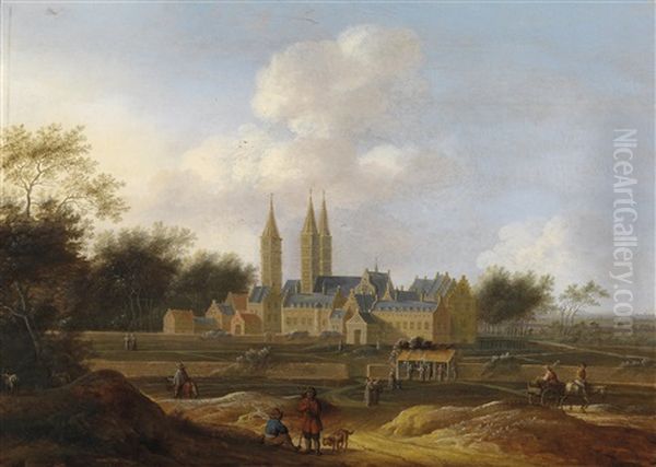Blick Auf Die Abtei Egmond Oil Painting by Jacob Van Der Croos
