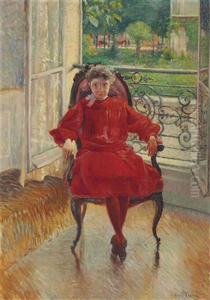 La Blouse Rouge Oil Painting by Henri-Edmond Cross