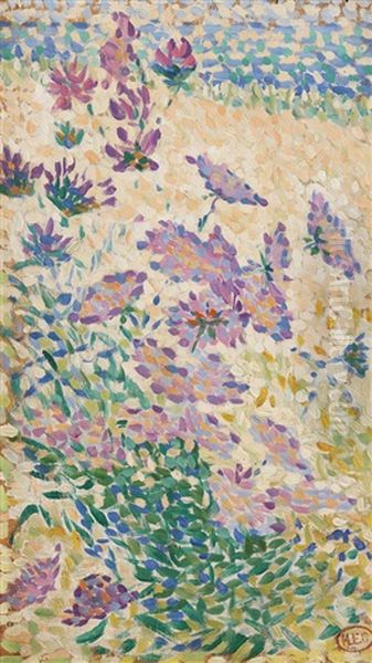 Skabiosen Oil Painting by Henri-Edmond Cross