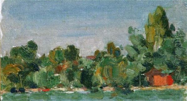 Paysage Bord De Riviere Oil Painting by Henri-Edmond Cross