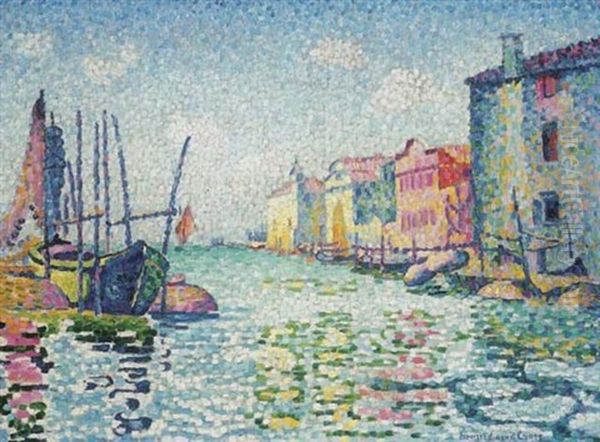 Canale Ponte Lungo Oil Painting by Henri-Edmond Cross