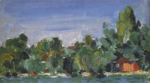 Paysage, Bords De Riviere Oil Painting by Henri-Edmond Cross