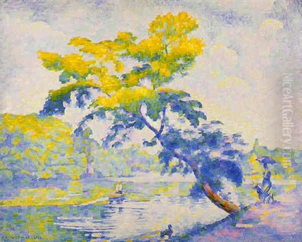 L'arbre Penche Ou Le Rameur Oil Painting by Henri-Edmond Cross