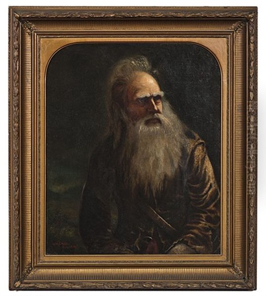 Portrait Of A Mountain Man Oil Painting by Henry H. Cross