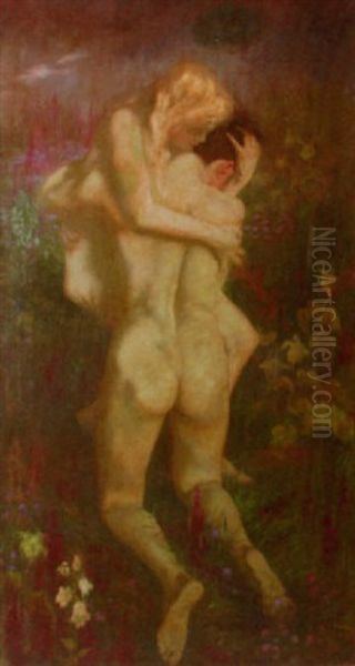 Composition Of Nudes Oil Painting by Aleister Crowley