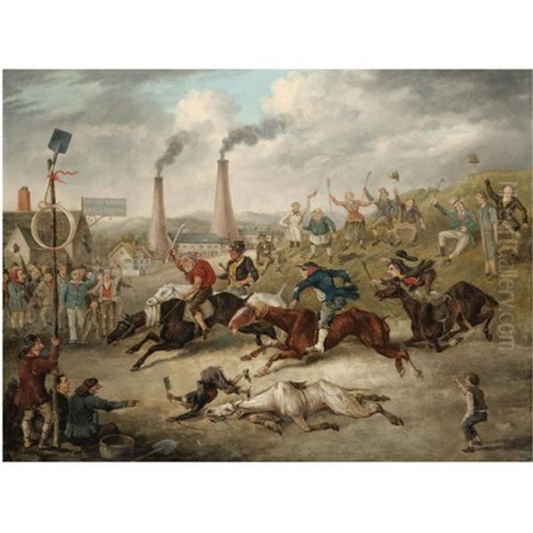 The Race To The Glue Factory Oil Painting by George Cruikshank I