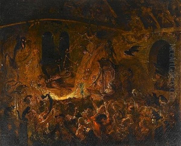 Devil's Cavern Oil Painting by George Cruikshank I
